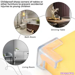 Bembika T Shaped Baby Safety Corner Protector Pack of 8 - White image 4