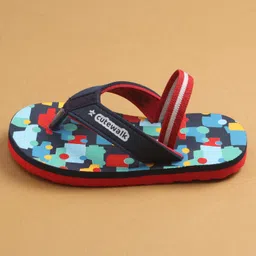 Cute Walk by Babyhug Flip Flops with Back Strap Closure & Cars Print - Navy Blue image 4