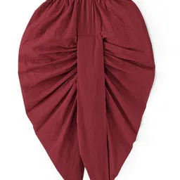 Babyhug 100% Cotton Woven Full Sleeves Kurta & Dhoti Set With Ikat Print - Green & Maroon image 5