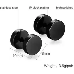 Teeragaj Unisex Stainless Steel Double Sided Circular Shaped Studs image 2