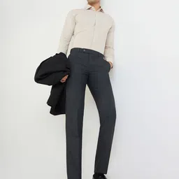 Park Avenue Men Self Checked Formal Trousers image 5