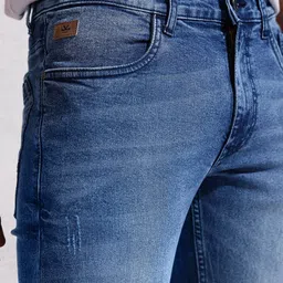 WROGN Men Slim Fit Heavy Fade Stretchable Jeans image 5