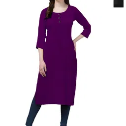 Coft Women Keyhole Neck Thread Work Crepe Kurta-picture-25