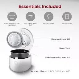 CUCKOO 1200 W 2 L White Multifunctional Electric Rice Cooker, CR-0675F image 2