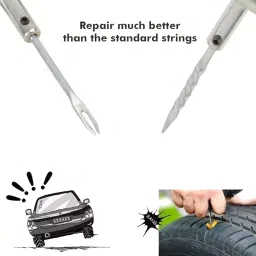 AllExtreme EX-5006 Tubeless Tyre Puncture Repair Kit with T Handle Grips + 5 Repair String Plugs + Rubber Solution + Cutter + 3 Probe Heads for Vehicles Multicolor, 26 pc image 4