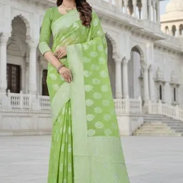 Moda Rapido Woven Design Zari Pure Cotton Handloom Saree-image-98