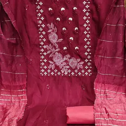 SAINOOR Embroidered Pure Silk Unstitched Dress Material image 2