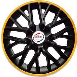 Auto Pearl gBY11 R13  33.02 cm (13 Inch) Press Type Wheel Hubcap with Retention Ring Glossy GTR Black Yellow Wheel Cover for Datsun Datsun GO Datsun GO A Petrol (Set of 4)-picture-43