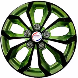 Auto Pearl BlkGn19 R15 381 mm(15 Inch) PPress Type Wheel Hubcap with Retention Ring Glossy Black Green Wheel Cover for Maruti Ertiga LXI Petrol (Set of 4)-image-10