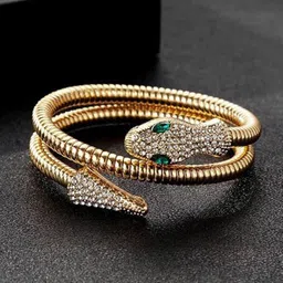 DressBerry Women American Diamond Antique Gold-Plated Bangle-Style Bracelet-picture-58
