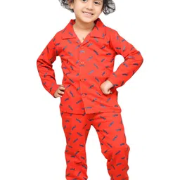 THE LITTLE BOY Kids Red Printed Night suit-image-61