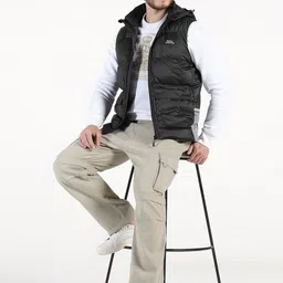 Royal Enfield Men Brand Logo Lightweight Puffer Jacket image 5