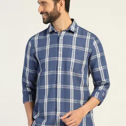 Blackberrys Men Slim Fit Opaque Checked Casual Shirt-image-10