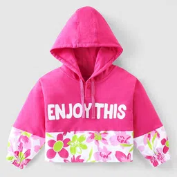 Ollington St. 100% Cotton Knit Full Sleeves Floral Printed Winter Wear Set Of Hoodie & Cargo Joggers - Multicolor image 2
