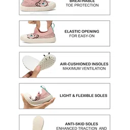 ONYC Mesh Detailed & Bear Face Designed Shoes - Pink image 3