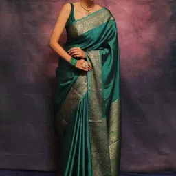 Tekson Woven Design Zari Saree image 3