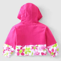 Ollington St. 100% Cotton Knit Full Sleeves Floral Printed Winter Wear Set Of Hoodie & Cargo Joggers - Multicolor image 3