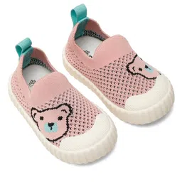 ONYC Mesh Detailed & Bear Face Designed Shoes - Pink image 4