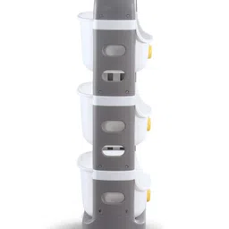 Babyhug 3 Layer Storage Organiser with Penguin Face - Grey| Detachable Baskets| Wheels with Lock| Plug N Play Assembly| Stationery, Toys & Clothes Storage| Rounded Edges image 5