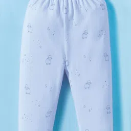 Zero Interlock Knit Full Sleeves Night Suit With Animal Print - Light Blue image 5