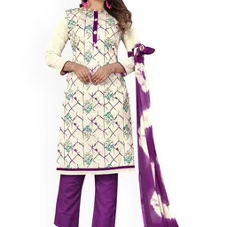 HERE&NOW Embellished Unstitched Dress Material-picture-22
