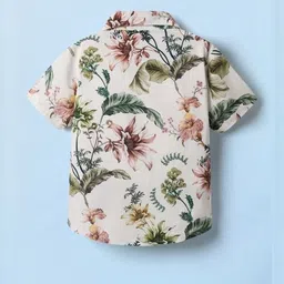 DUTT CREATION Kids Boys Pack Of 2 Tropical Floral Printed Cotton Regular Fit Causal Shirts image 4