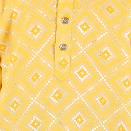 Superminis Boys Yellow Ethnic Motifs Foil Printed Kurta image 2
