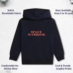 NUSYL Boys Graphic Printed Long Sleeve Hooded Sweatshirt image 3