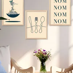 Kotart Beige & Green 3 Pieces Wooden Abstract Wall Arts image 4