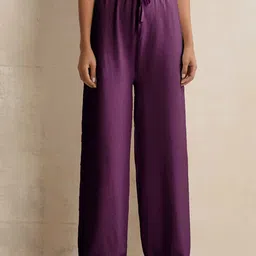 trueBrowns Women Relaxed Flared Trousers-picture-35