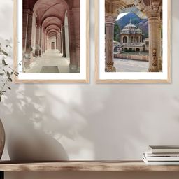 Kotart Travel Brown & White 2 Pieces Palaces Printed Wooden Wall Arts-picture-47