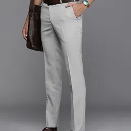 Raymond Men Textured Slim Fit Formal Trouser image 1