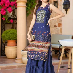 Pannkh Floral Printed Round Neck Straight Kurta-picture-26