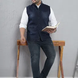 John Pride Plus Size Mandarin-Neck Nehru Jacket image 2