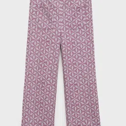 Mango Kids Girls Straight Fit Floral Printed Trousers-image-90