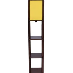 pristine interiors Brown Square Floor Lamp with Yellow Shade image 2