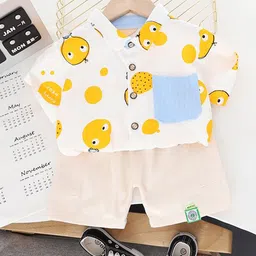 StyleCast x Revolte Boys Cartoon Printed Pure Cotton Shirt Collar Shirt & Trousers-picture-44