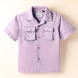 Ruff Twill Woven Solid Colour Shirt - Lilac-picture-13