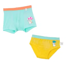 SuperBottoms Bamboo Knit Bunnies Printed Supersoft Brief & Trunk Set - Multi Colour-image-10