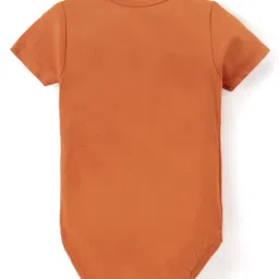 Babyhug Disney Interlock Knit Half Sleeve Onesies with Car Graphics Pack of 3- Red Yellow & Brown image 3