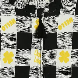 MINI KLUB Cotton Full Puffed Sleeves Checked Jacket - Black image 4