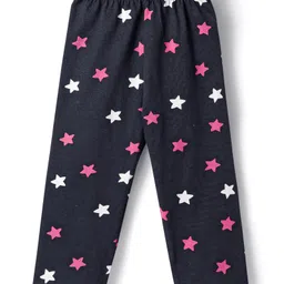 Babyhug Cotton Knit Full Sleeves Co-ords Night Suit With Star Print - Violet image 4