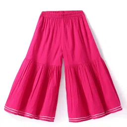 Babyhug Cotton Woven Three Fourth Floral Print Kurti Gharara Set With Dupatta - Dark Pink image 5