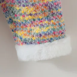 Kookie Kids Full Sleeves Winter Jacket with Pocket & Fur Detailing - White image 5