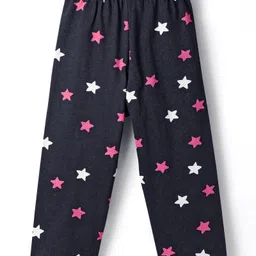 Babyhug Cotton Knit Full Sleeves Co-ords Night Suit With Star Print - Violet image 5