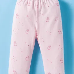 Zero Interlock Knit Full Sleeves Night Suit With Animal Print - Pink image 5