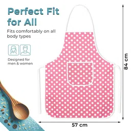 Aura Pink & White Printed Waterproof Apron With Front Pocket image 5