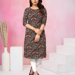 KETAKI FASHION Selection Of 4 Bandhani Printed Round Neck Straight Kurtas image 3