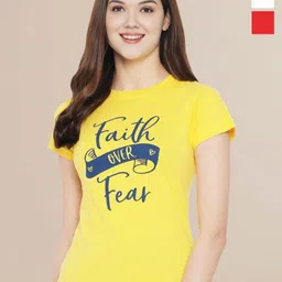 Metronaut Women Pack Of 3 Typography Printed Round Neck Cotton Donald Duck T-shirts-image-75