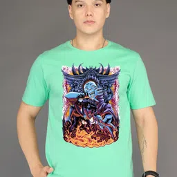 BRAWNY BATTLER Graphic Printed Round Neck Short Sleeves Cotton T-shirt-picture-26